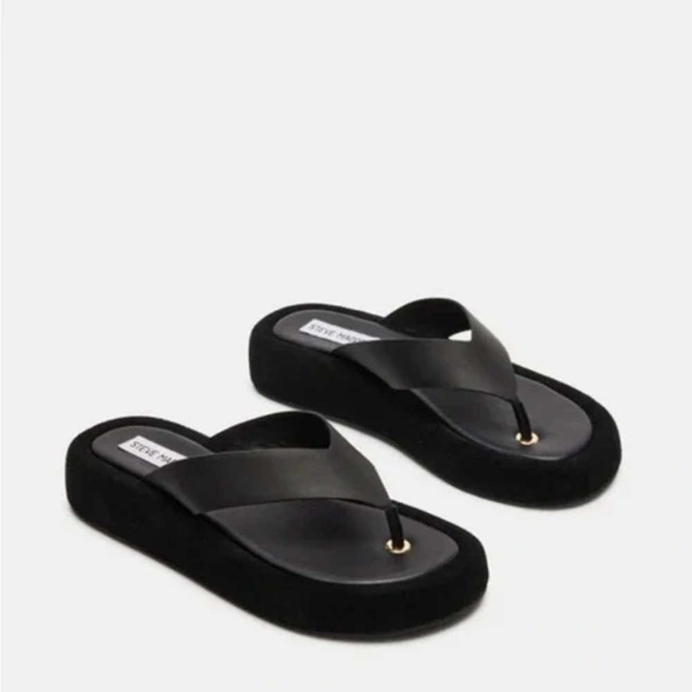Steve Madden Black Platform Sandals Size 7